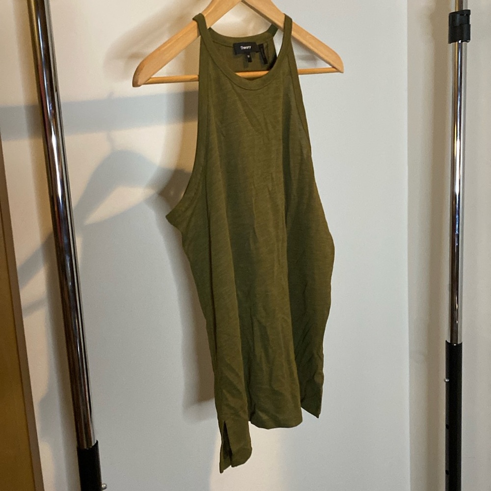 Theory Tank Top Basil Army Green